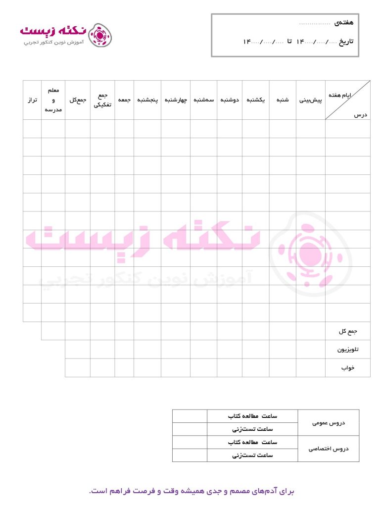 دانلود رایگان دفتر برنامه ریزی کنکور